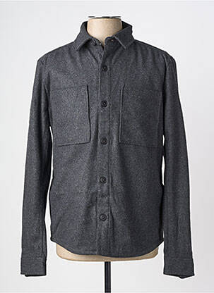 Veste casual fermeture boutonnée sur le devant gris SOLID homme