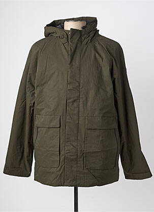 Parka coupe droite a capuche vert SOLID homme