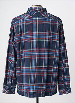 Chemise manches longues imprimé écossais bleu SOLID homme
