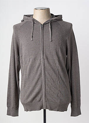 Gilet manches longues tissage chiné gris SOLID homme