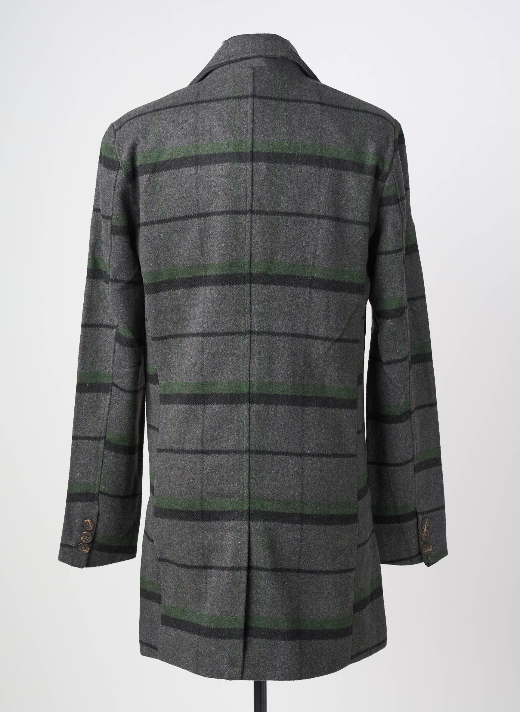 Manteau long epaulette sans capuche gris SOLID homme