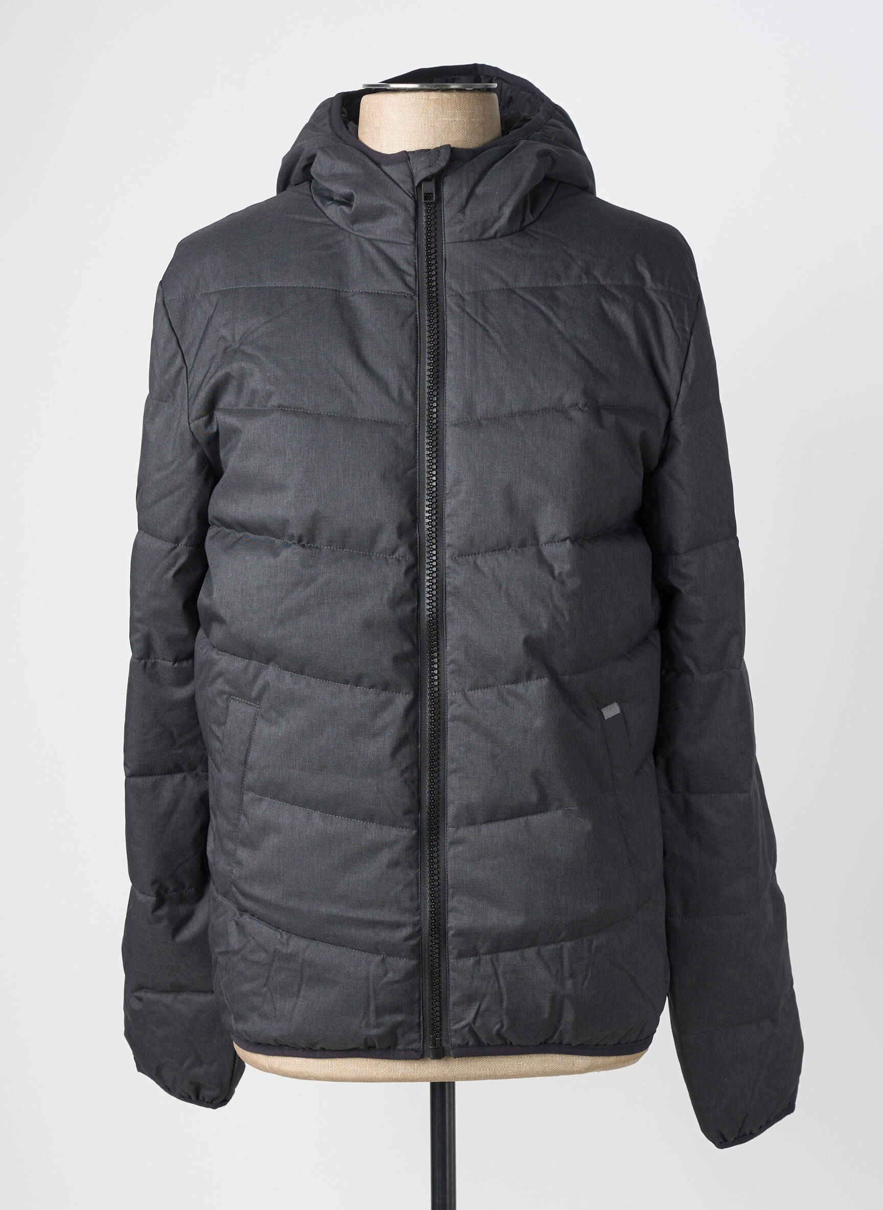 Doudoune manches longues a capuche gris SOLID homme