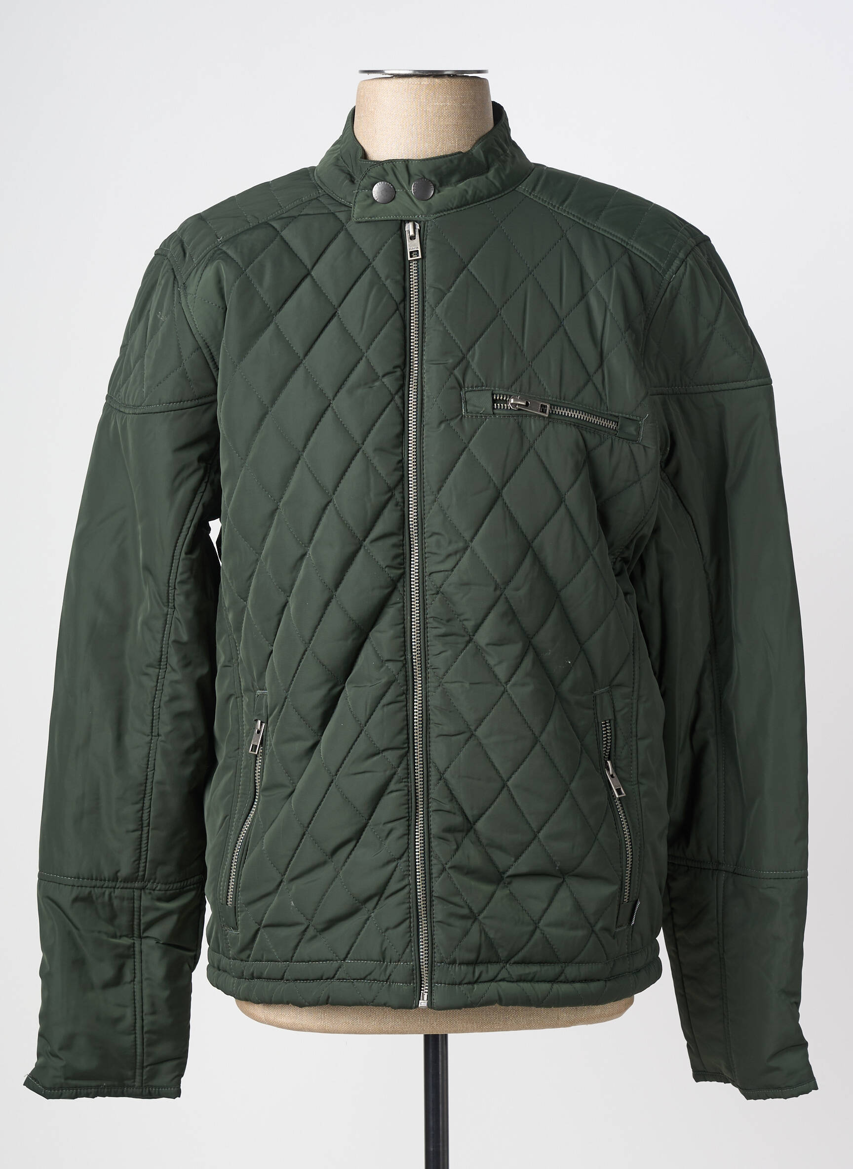 Doudoune manches longues sans capuche vert SOLID homme