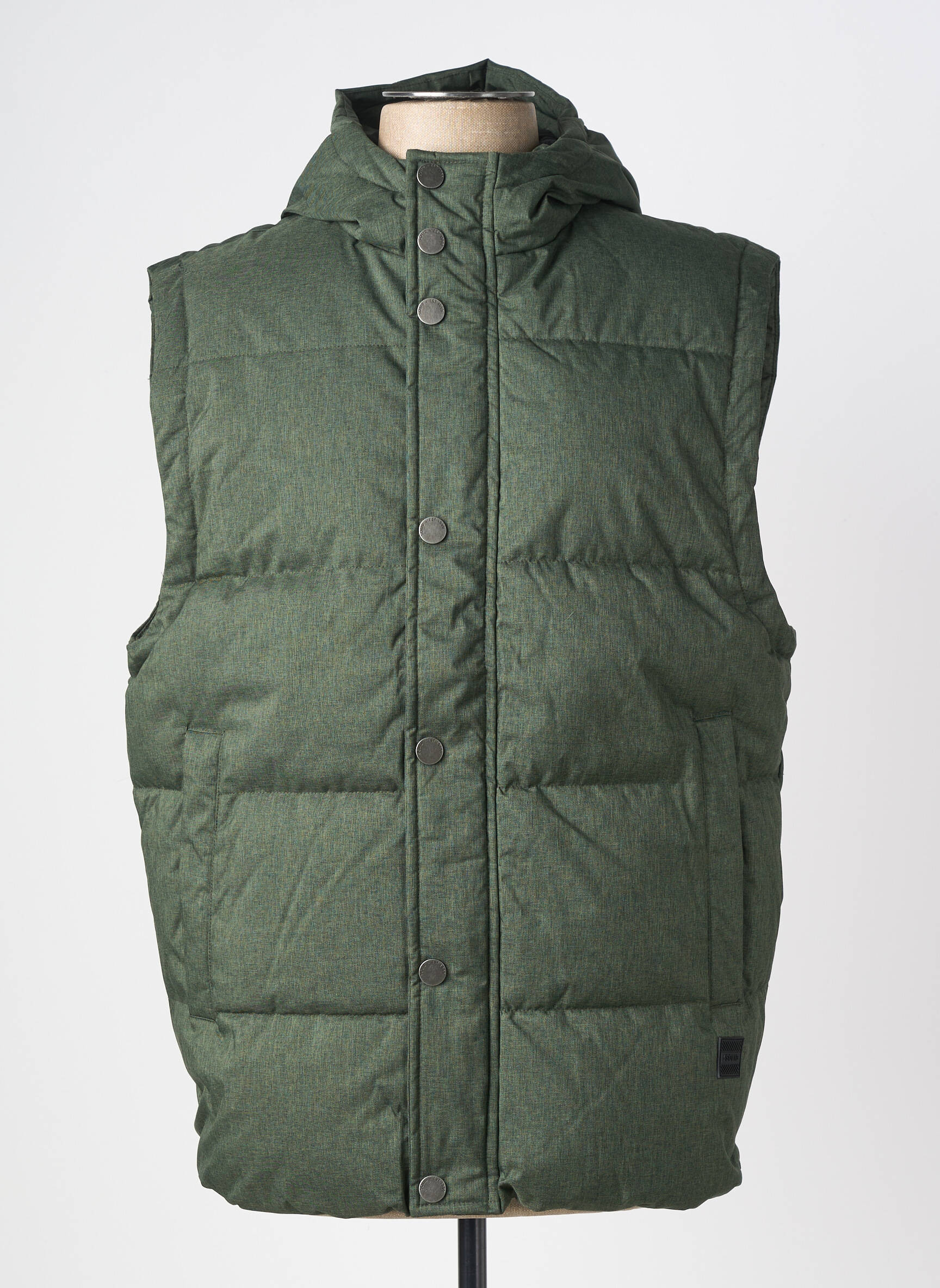 Doudoune poches a capuche vert SOLID homme