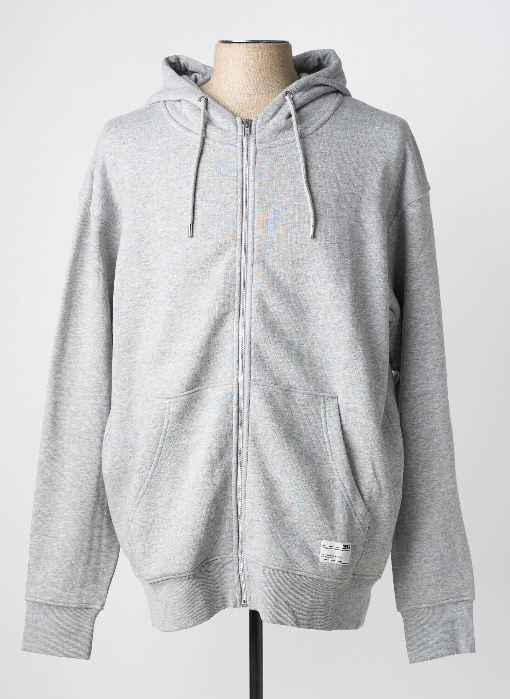 Veste casual resserrée sur le bas gris SOLID homme