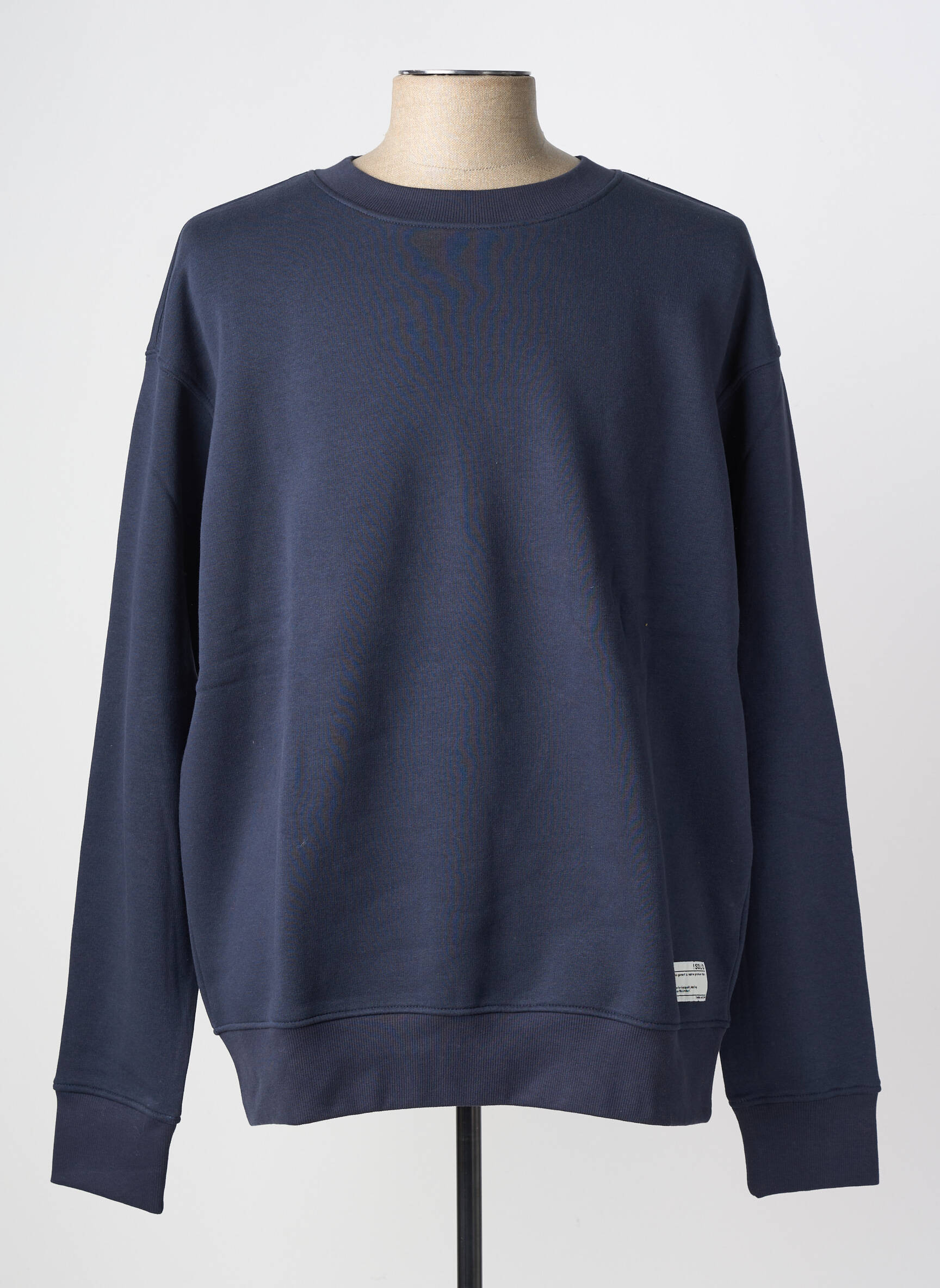 Sweat-shirt stretch manches longues bleu SOLID homme