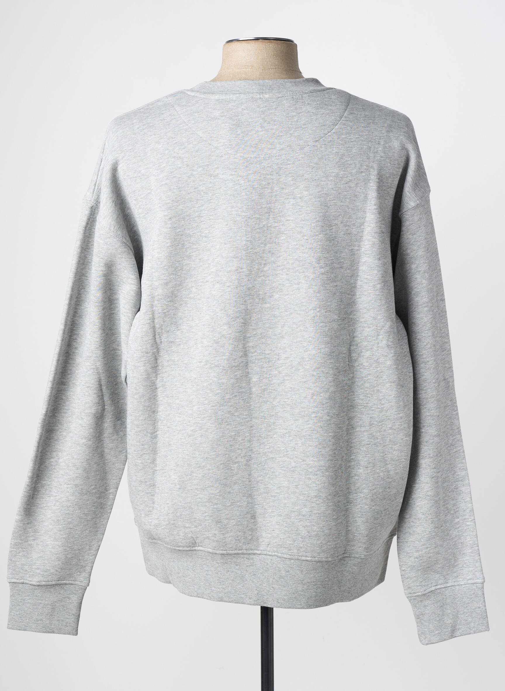 Sweat-shirt manches longues manches longues gris SOLID homme