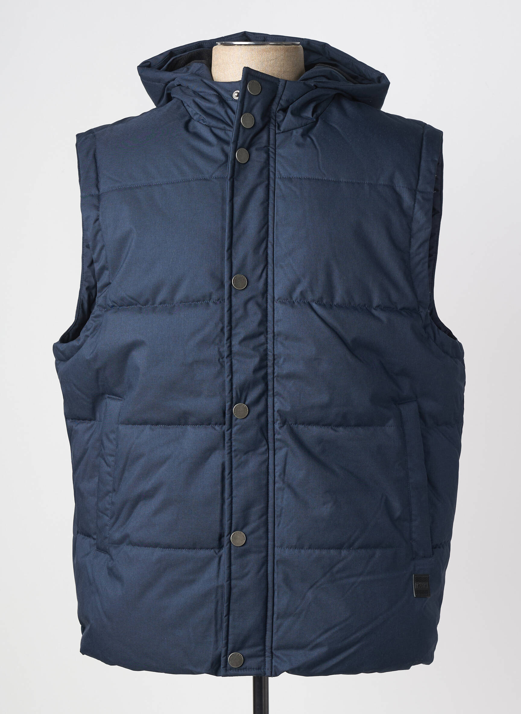 Doudoune poches a capuche bleu SOLID homme
