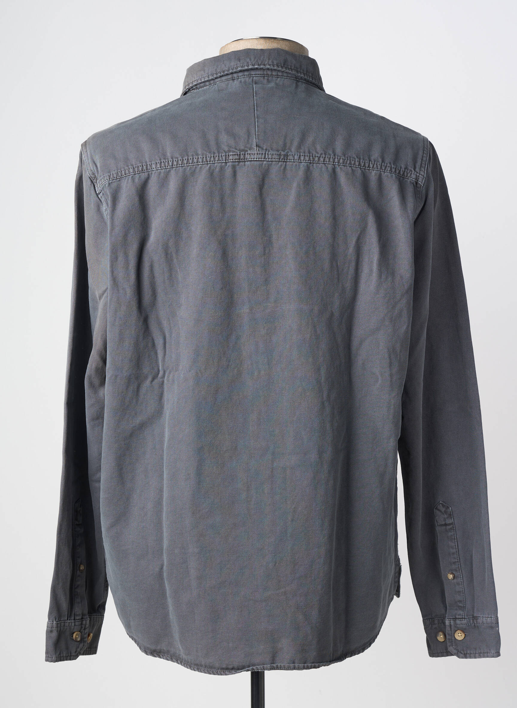 Chemise manches longues poches gris SOLID homme