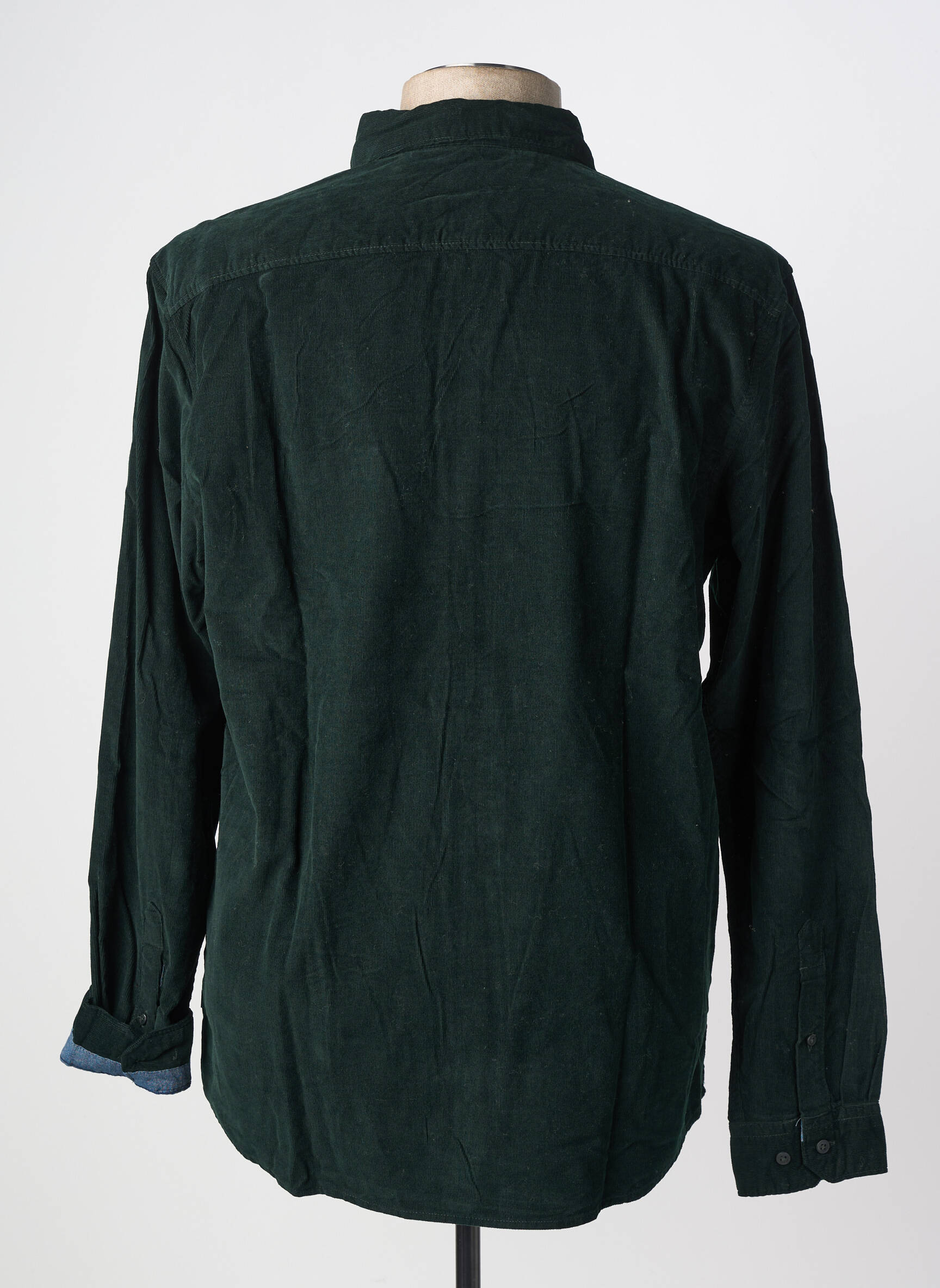Chemise manches longues poches vert SOLID homme