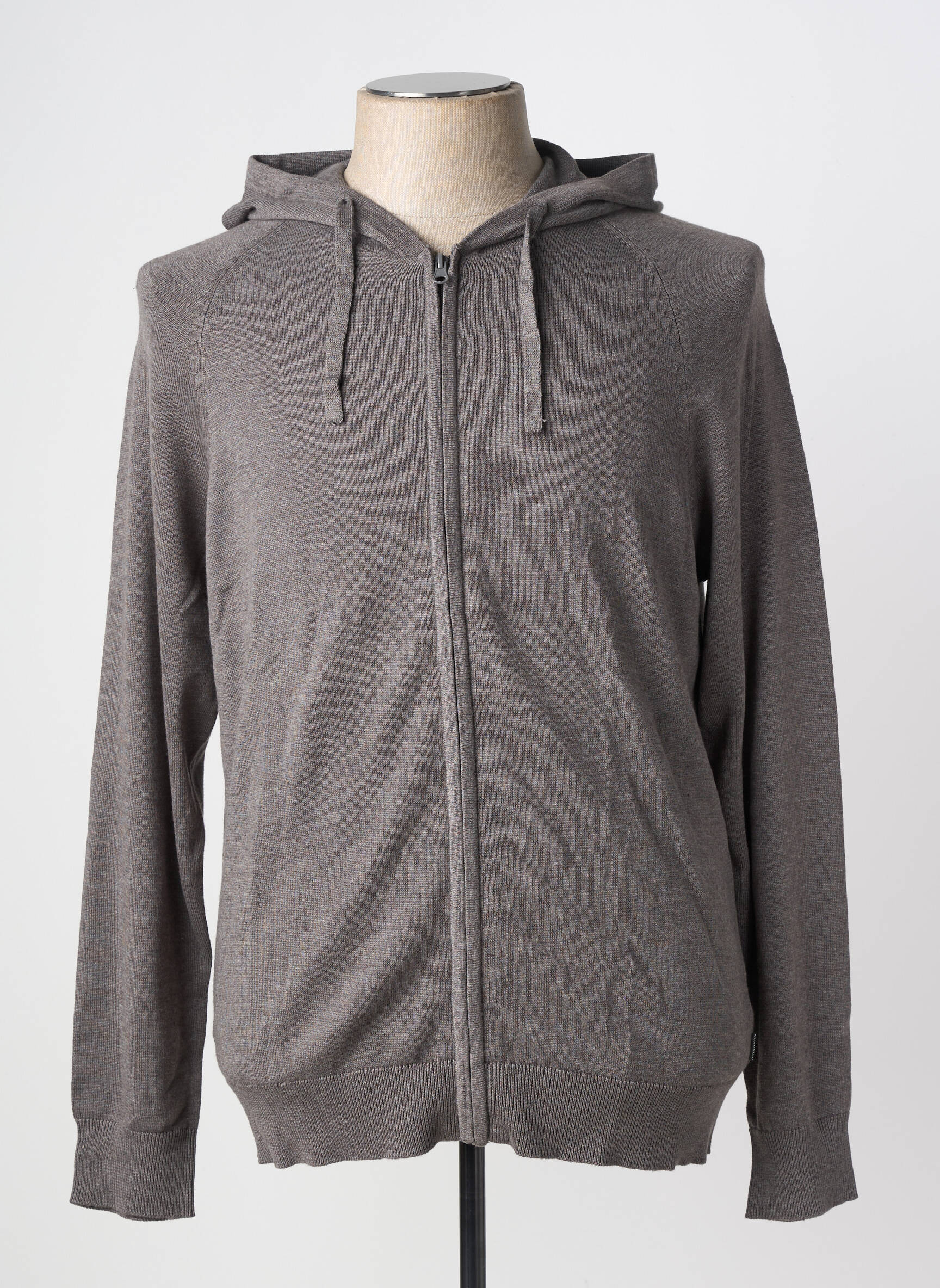 Gilet manches longues tissage chiné gris SOLID homme
