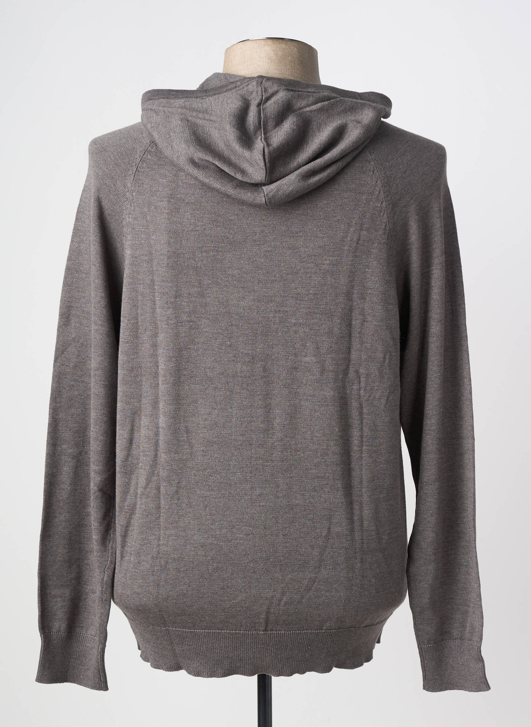 Gilet manches longues tissage chiné gris SOLID homme