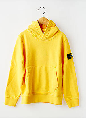 Sweat-shirt à capuche tissage jersey manches longues jaune STONE ISLAND garçon