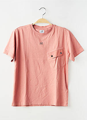 T-shirt stretch manches courtes rose CP COMPANY garçon