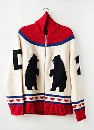 Gilet manches longues maille tricot rouge DSQUARED2 garçon