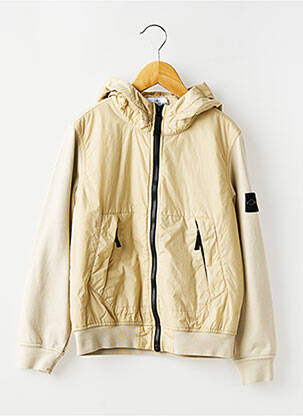 Coupe-vent poches a capuche beige STONE ISLAND garçon