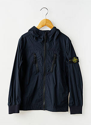 Coupe-vent effet matière satinée a capuche bleu STONE ISLAND garçon