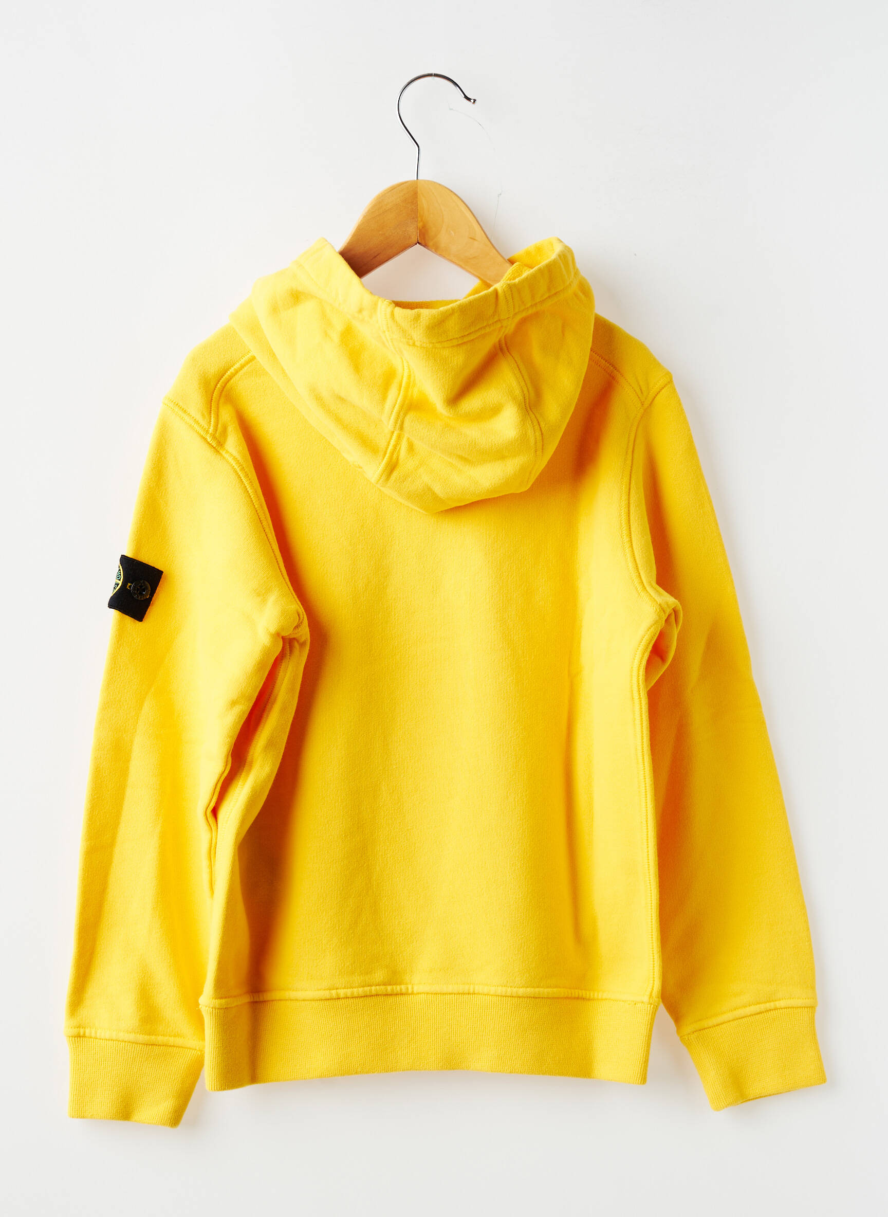 Sweat-shirt à capuche tissage jersey manches longues jaune STONE ISLAND garçon