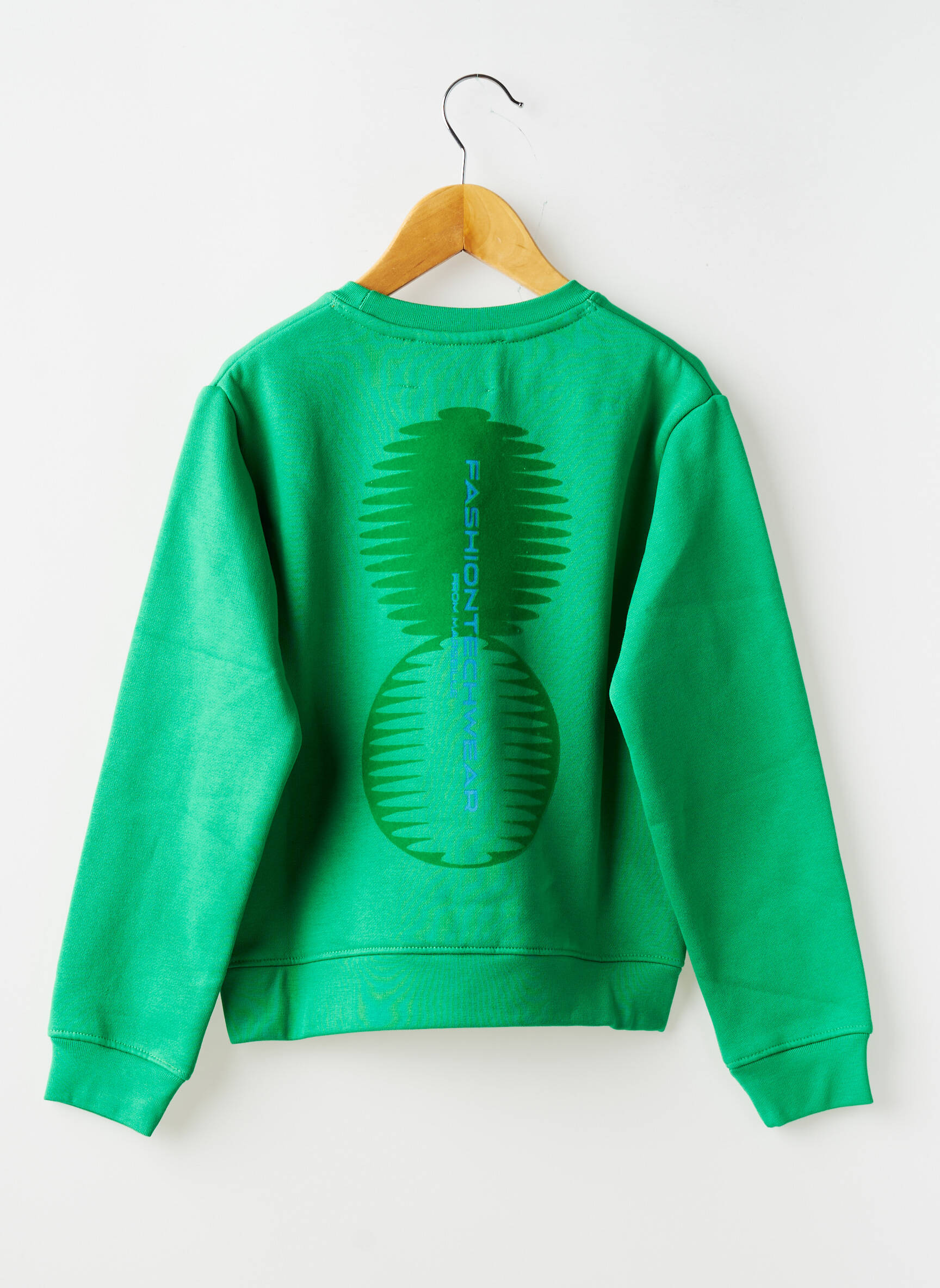 Sweat-shirt stretch manches longues vert GERTRUDE garçon