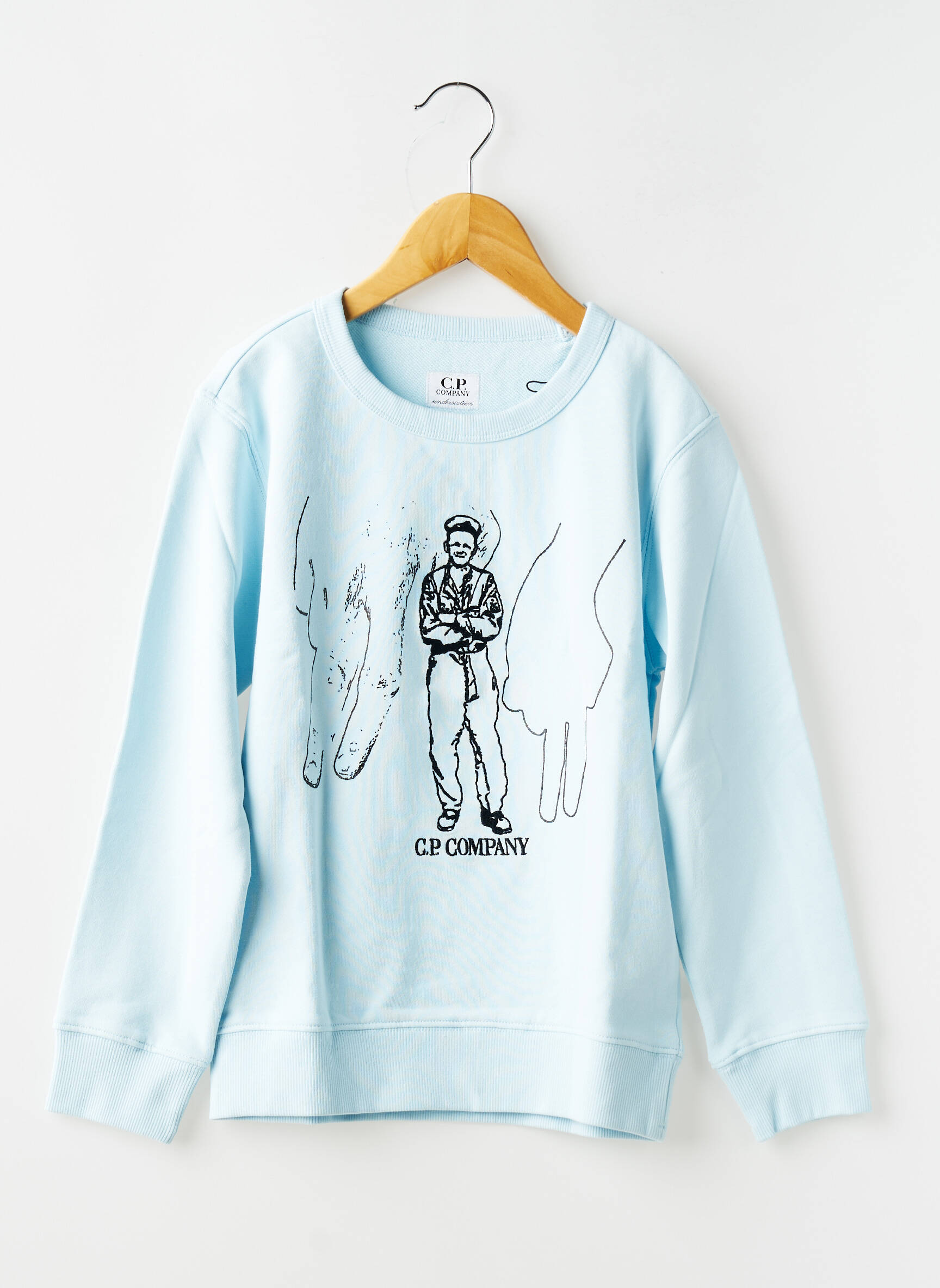 Sweat-shirt sérigraphie manches longues bleu CP COMPANY garçon