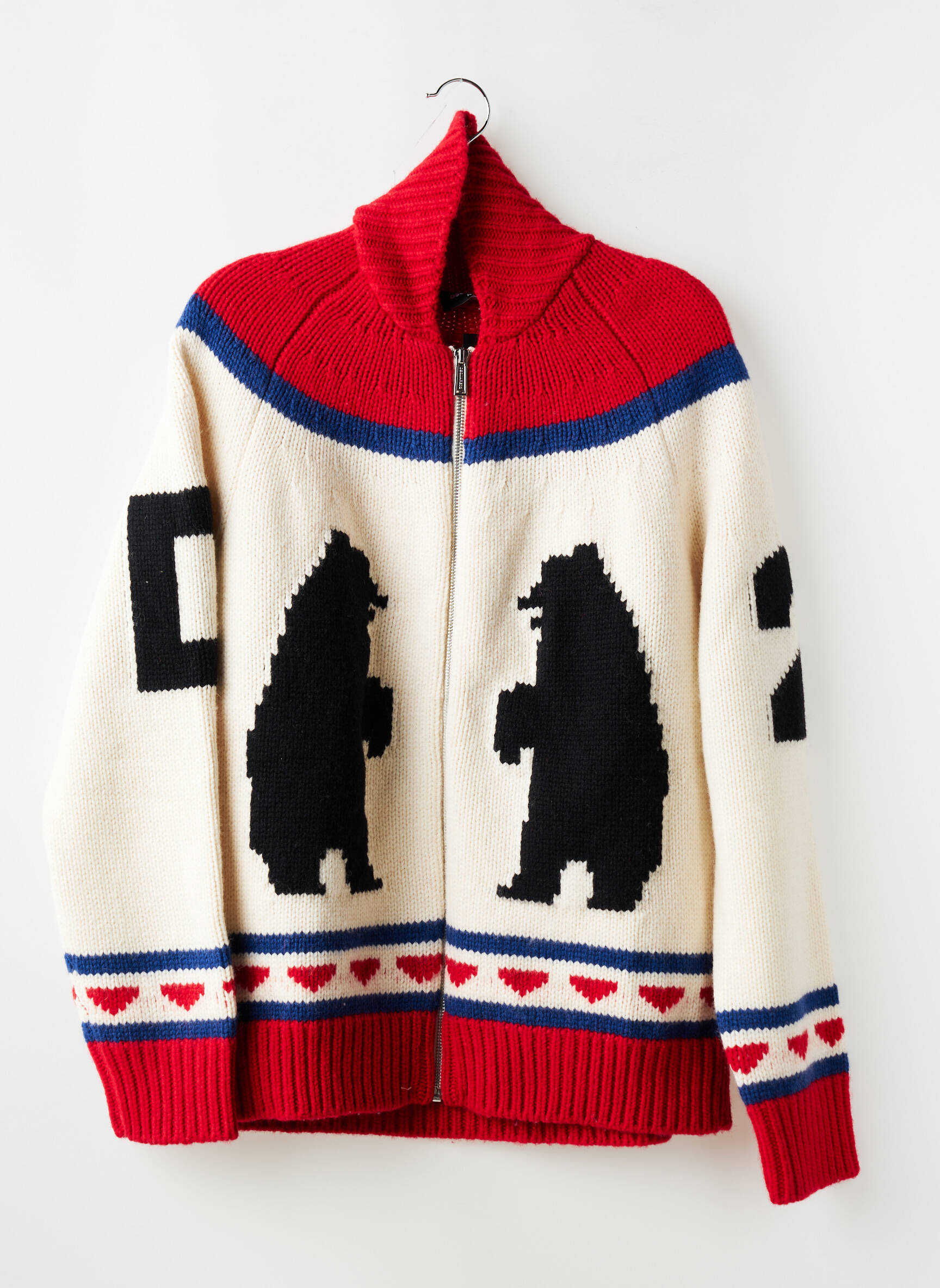 Gilet manches longues maille tricot rouge DSQUARED2 garçon