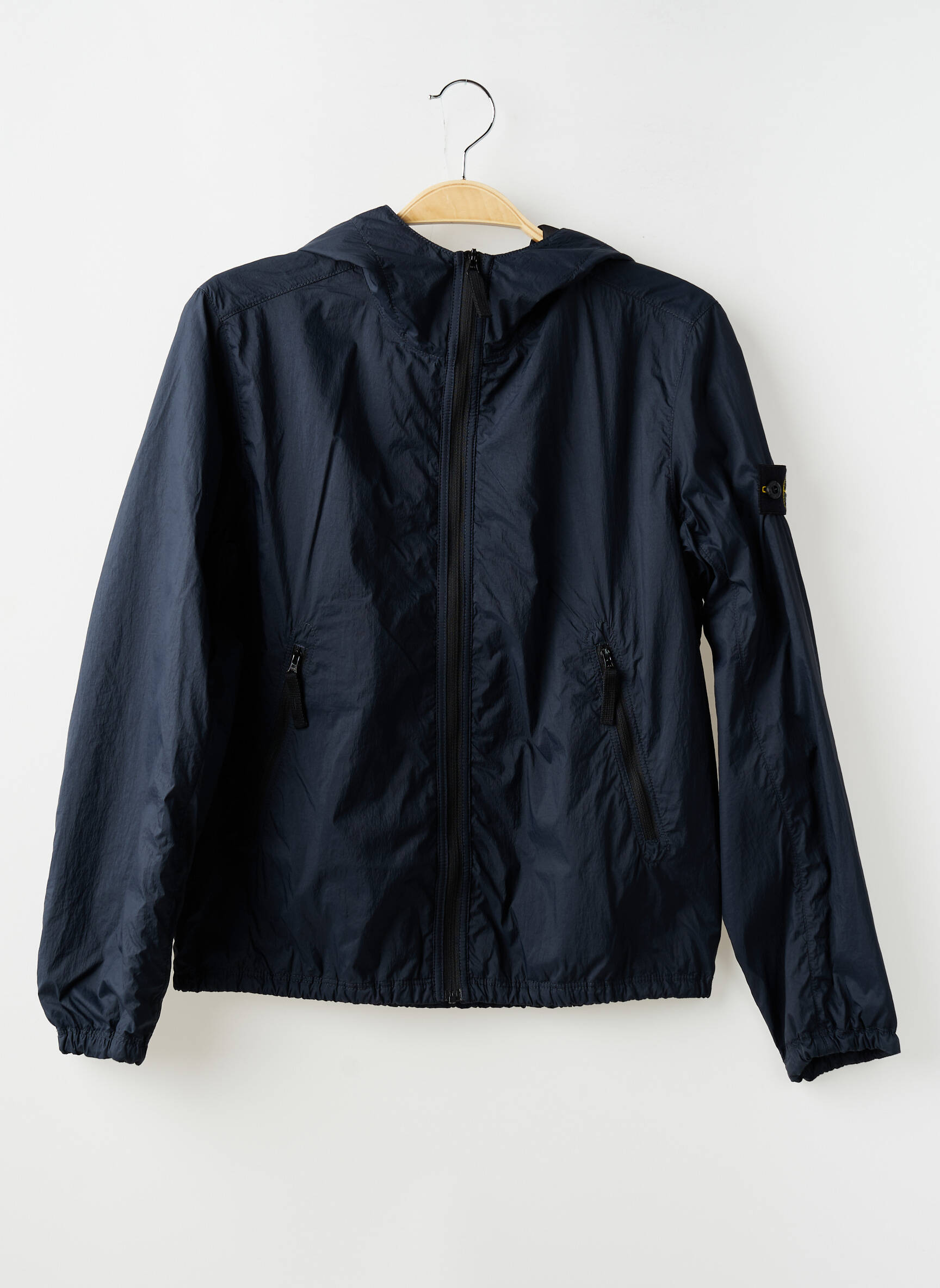 Coupe-vent effet matière satinée a capuche bleu STONE ISLAND garçon