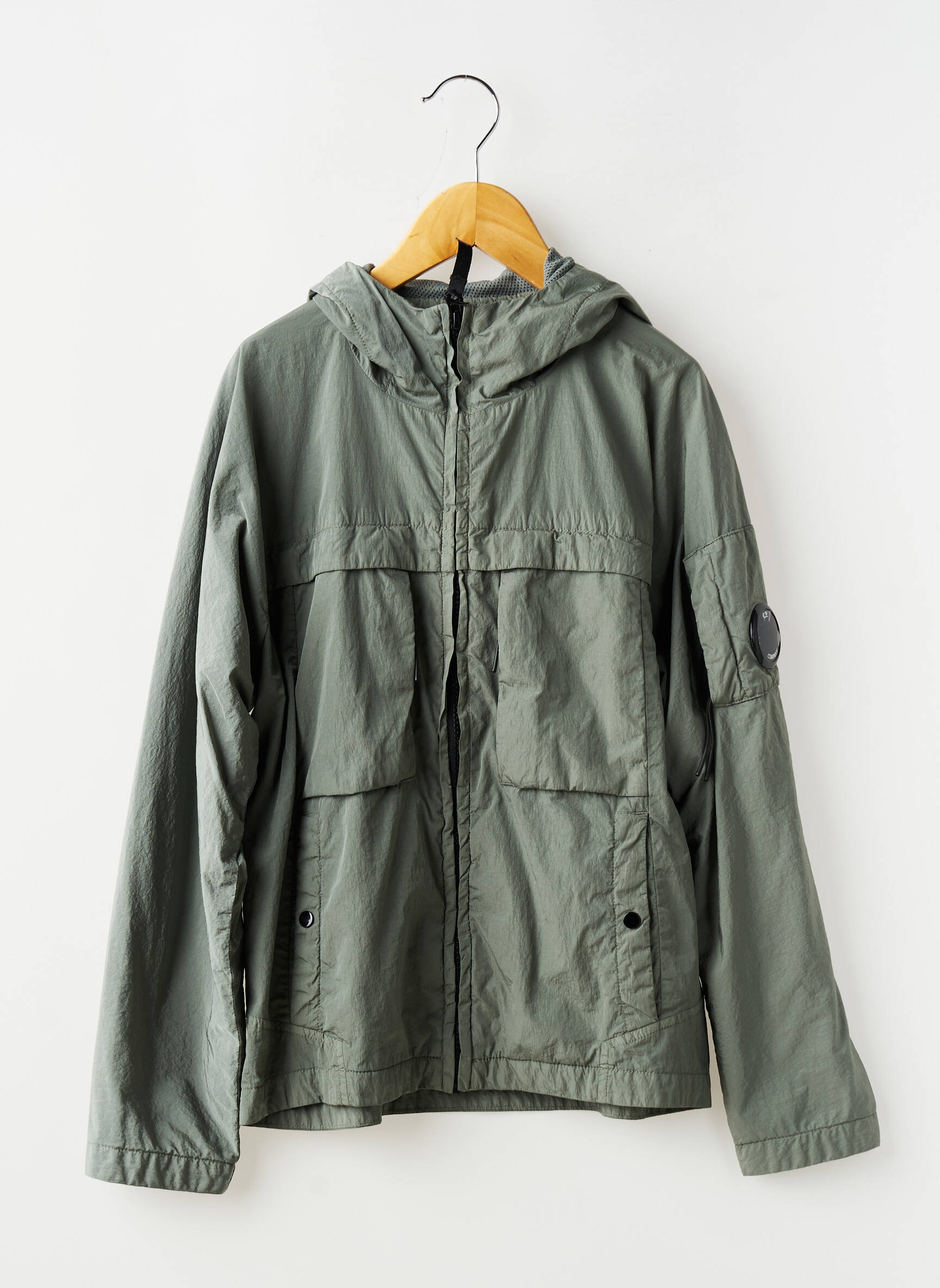 Coupe-vent effet matière satinée a capuche vert CP COMPANY garçon