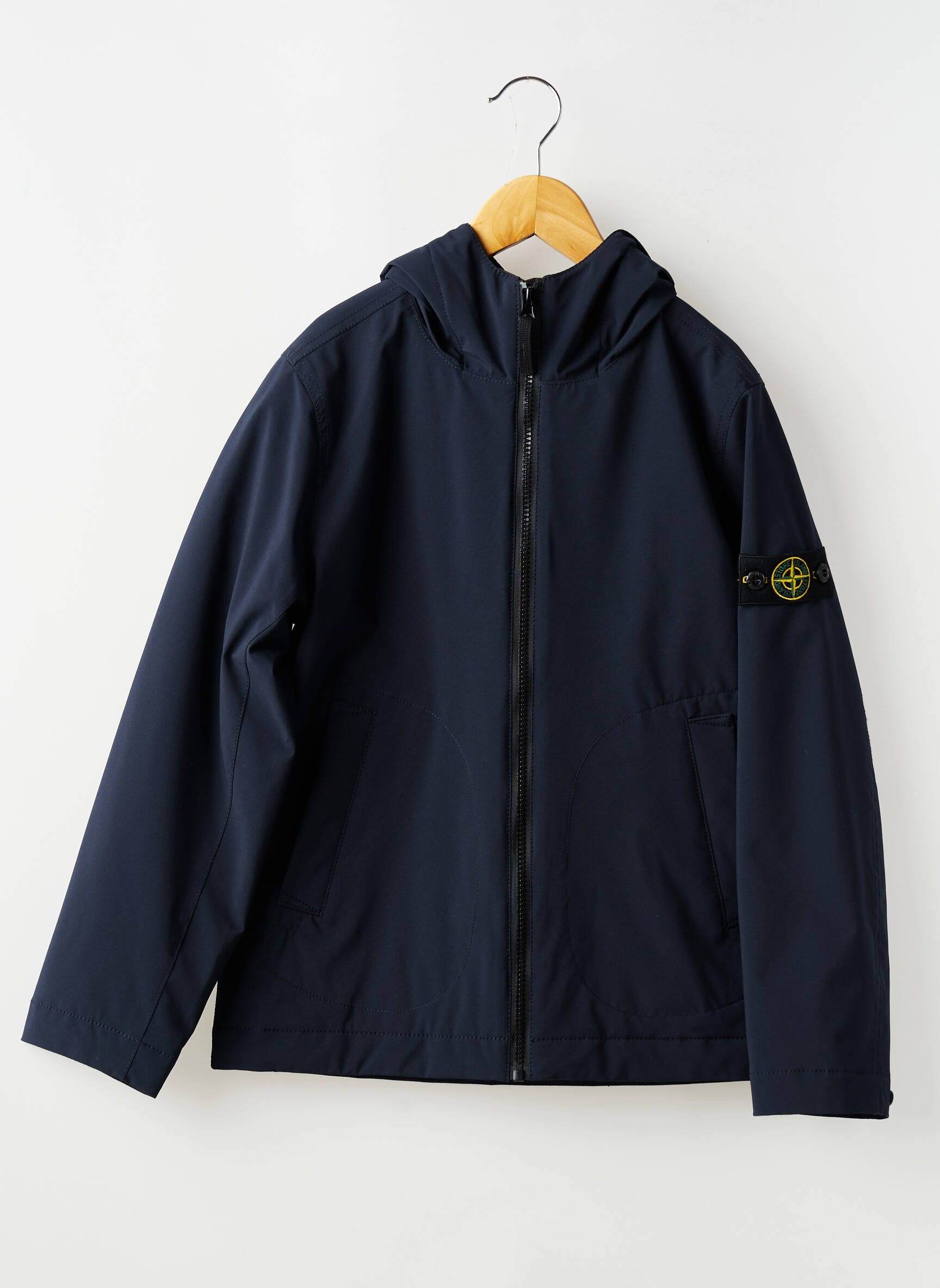 Parka poches a capuche bleu STONE ISLAND garçon
