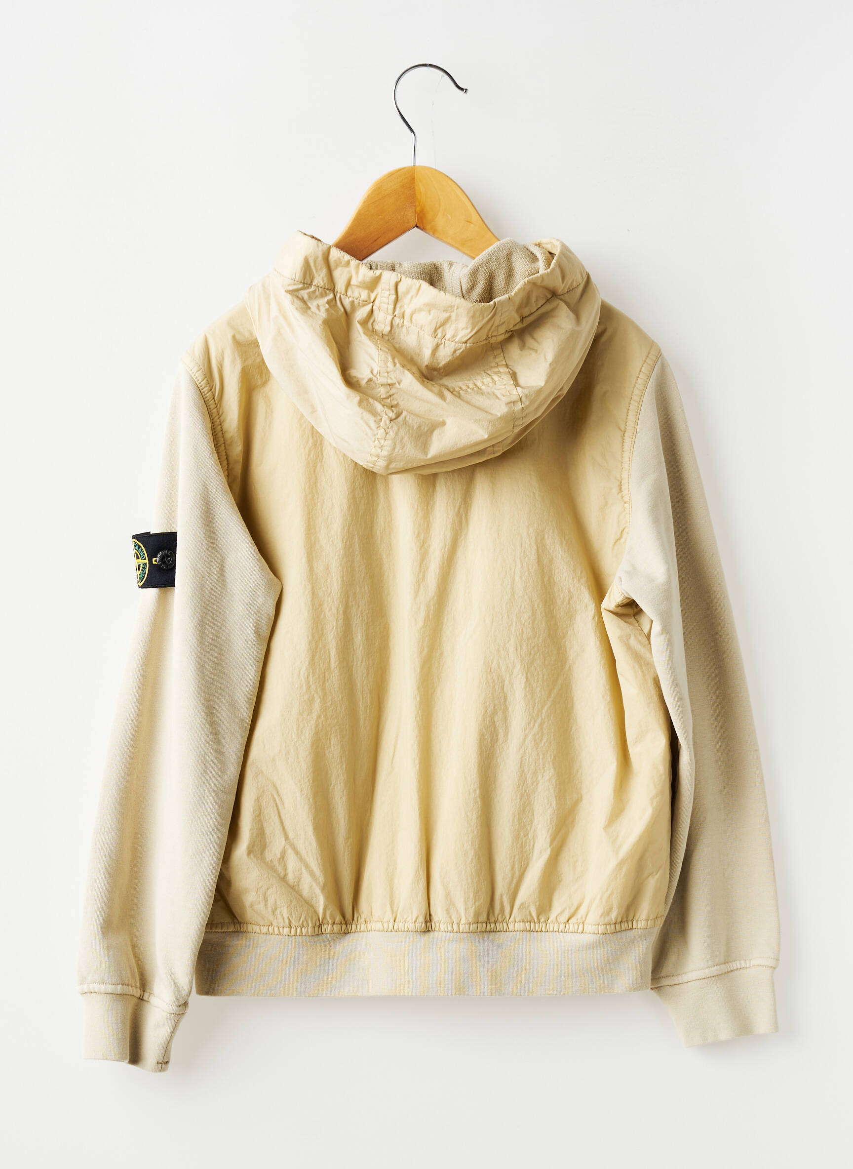 Coupe-vent poches a capuche beige STONE ISLAND garçon