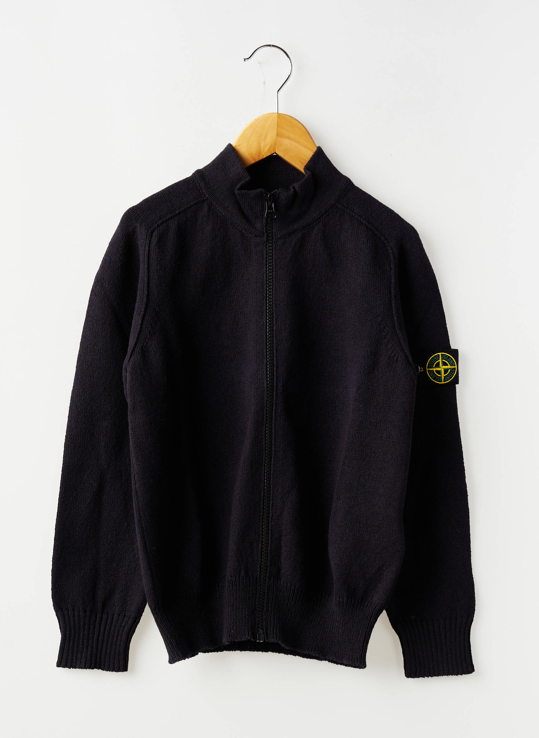 Gilet manches longues maille tricot bleu STONE ISLAND garçon
