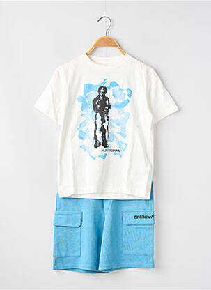 Ensemble short taille élastique blanc CP COMPANY garçon