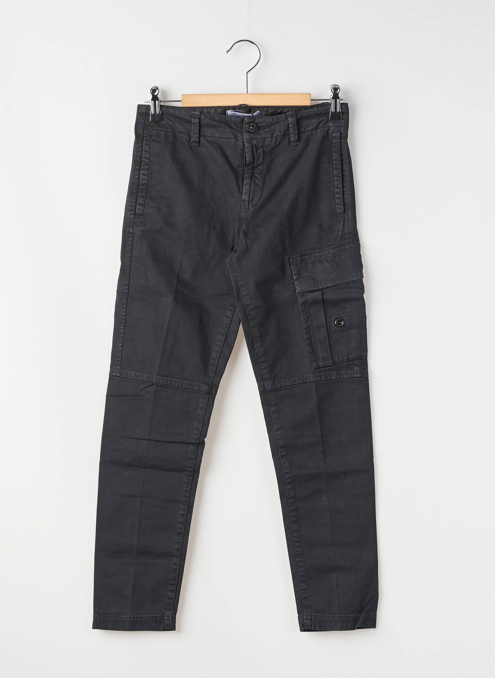 Pantalon chino stretch noir STONE ISLAND garçon