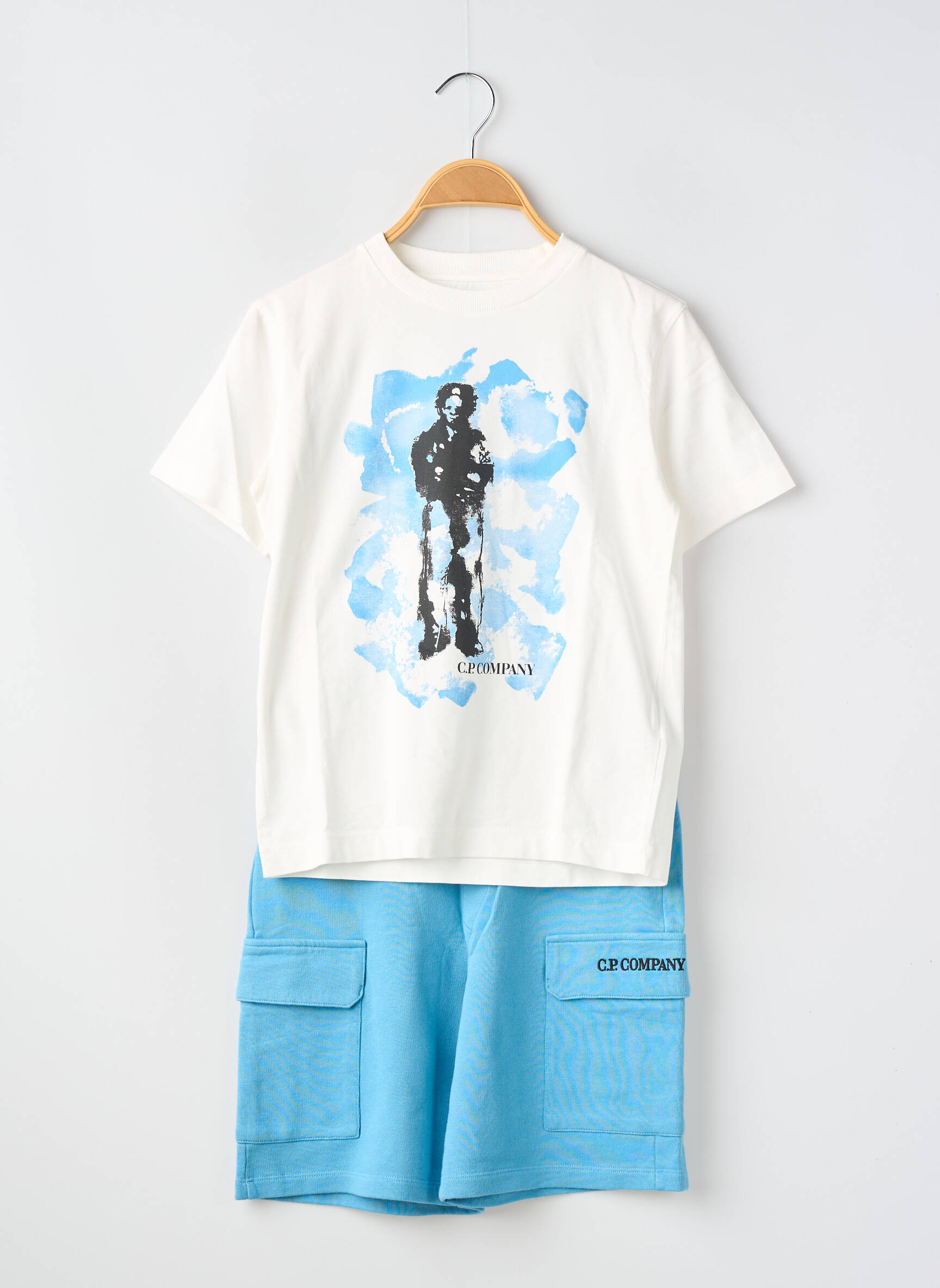 Ensemble short taille élastique blanc CP COMPANY garçon
