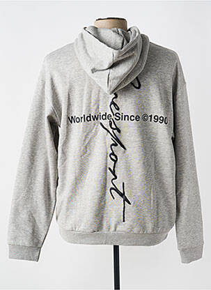 Sweat-shirt à capuche poches manches longues gris JACK & JONES homme