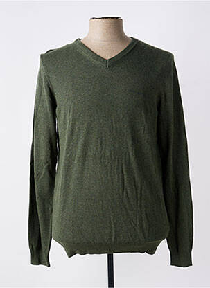Pull col v manches longues vert TEDDY SMITH homme