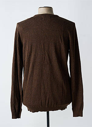 Pull col v manches longues marron TEDDY SMITH homme