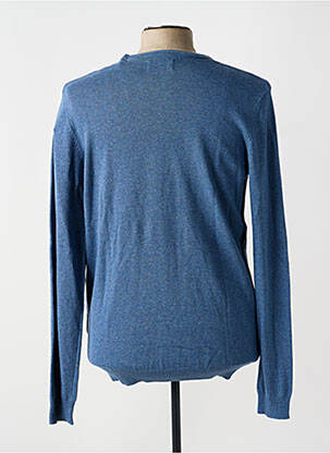 Pull col v manches longues bleu TEDDY SMITH homme