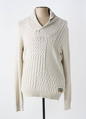 Pull col v manches longues beige TEDDY SMITH homme