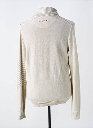 Pull col v manches longues beige TEDDY SMITH homme