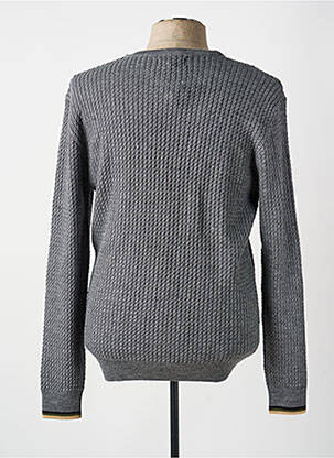 Pull stretch manches longues gris BENSON & CHERRY homme