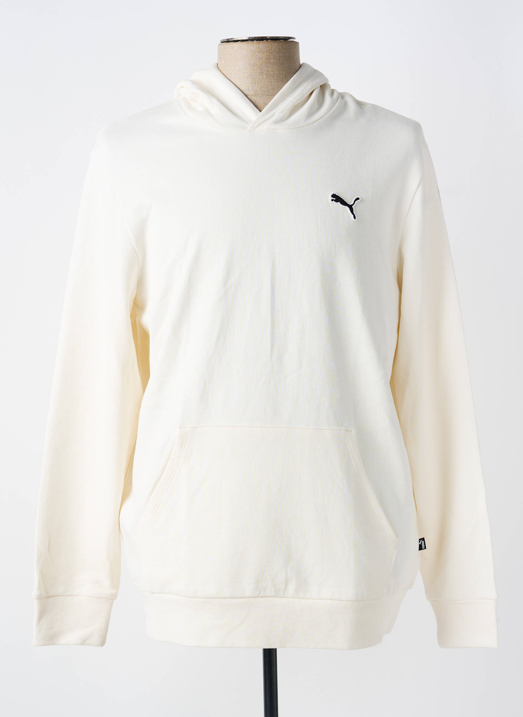 Sweat-shirt à capuche tissage jersey manches longues beige PUMA homme