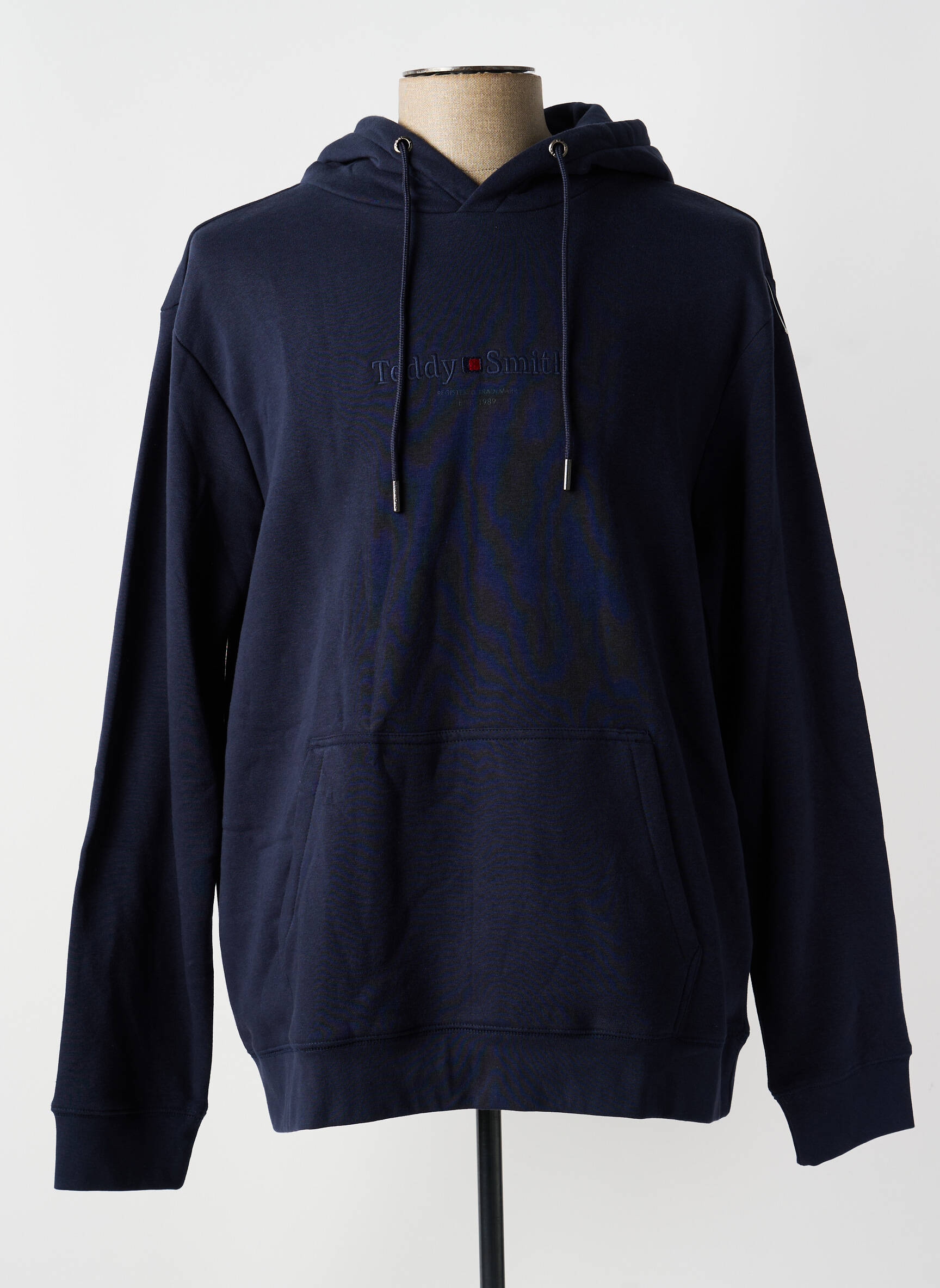 Sweat-shirt à capuche poches manches longues bleu TEDDY SMITH homme
