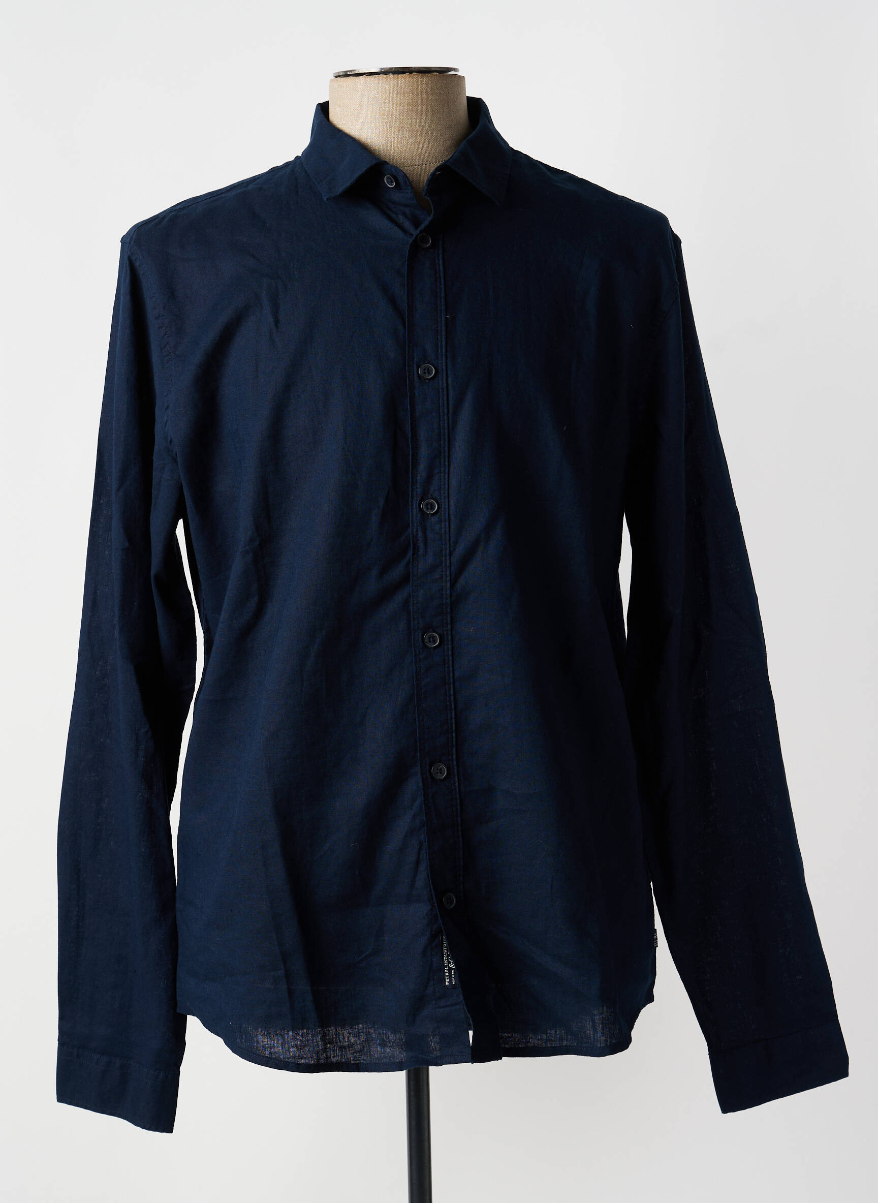 Chemise manches longues fermeture boutonnée sur le devant bleu PETROL INDUSTRIES homme
