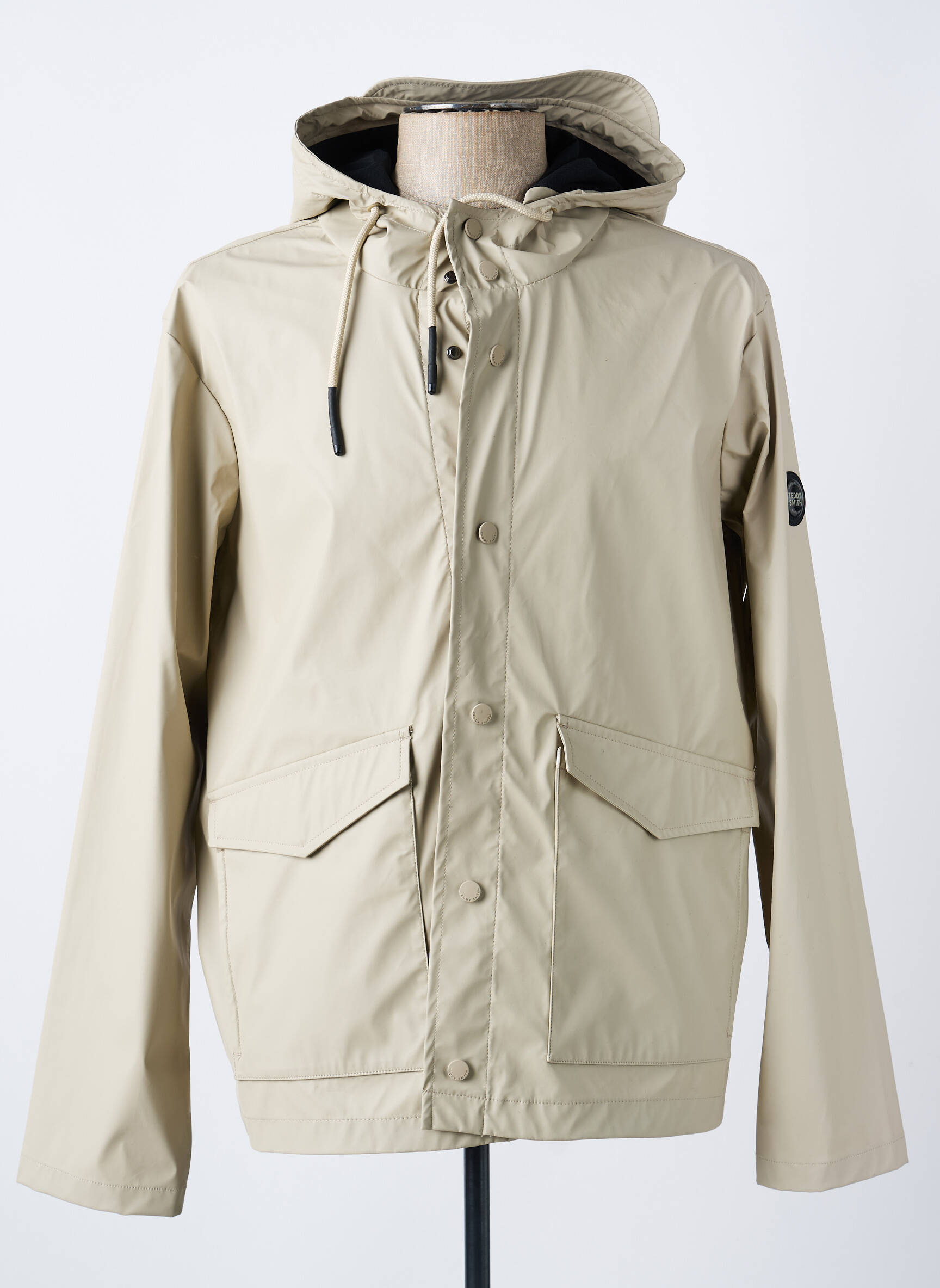 Imperméable coupe droite a capuche gris TEDDY SMITH homme