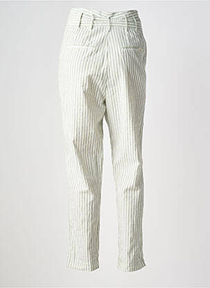Pantalon droit tissage popeline taille haute vert TEDDY SMITH femme