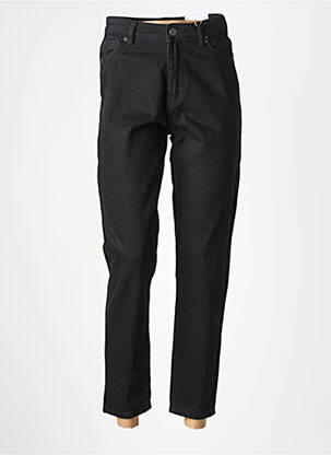 Jean coupe mom fermeture zippée sous rabat boutonné taille haute noir ONLY femme