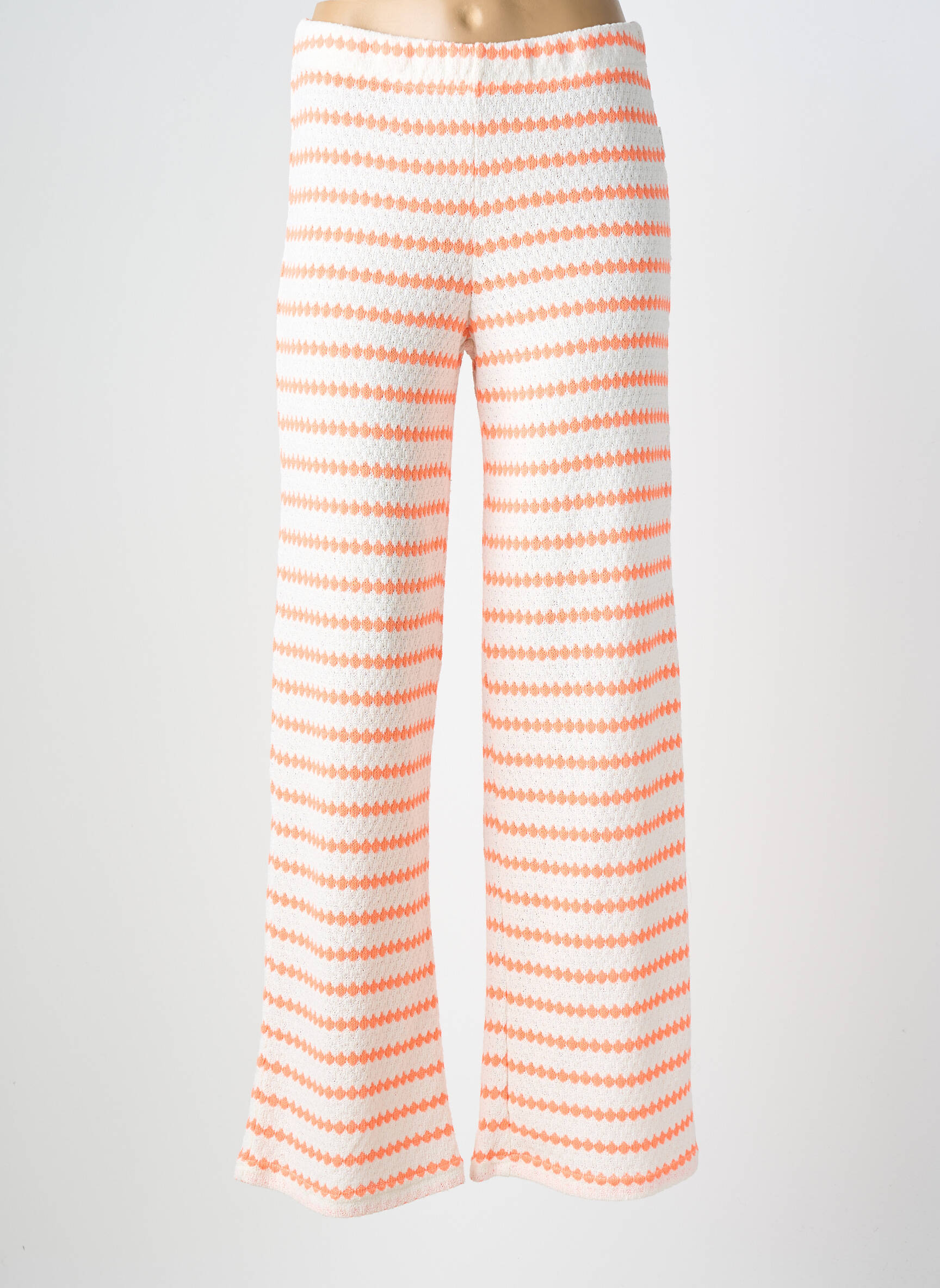 Pantalon droit stretch taille normale orange LE TEMPS DES CERISES femme