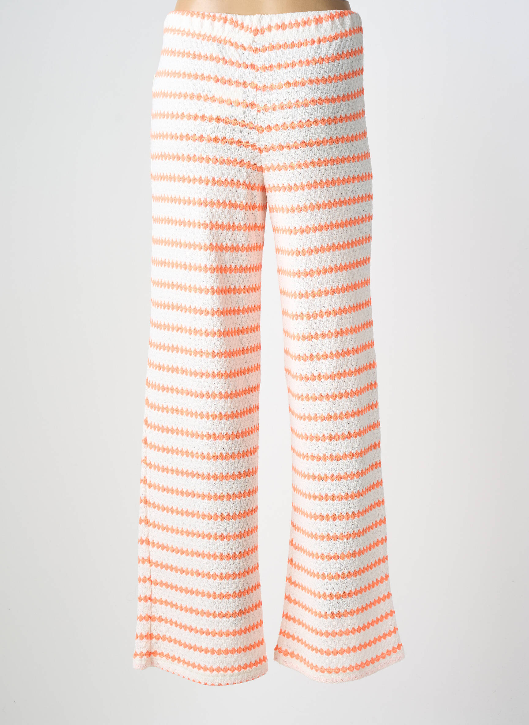 Pantalon droit stretch taille normale orange LE TEMPS DES CERISES femme