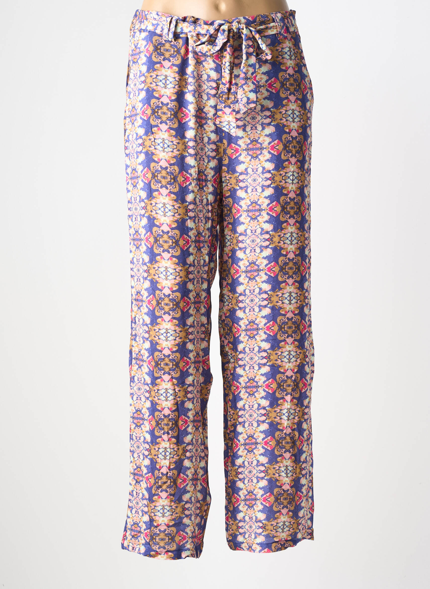 Pantalon droit tissage crêpe taille normale violet ONLY femme