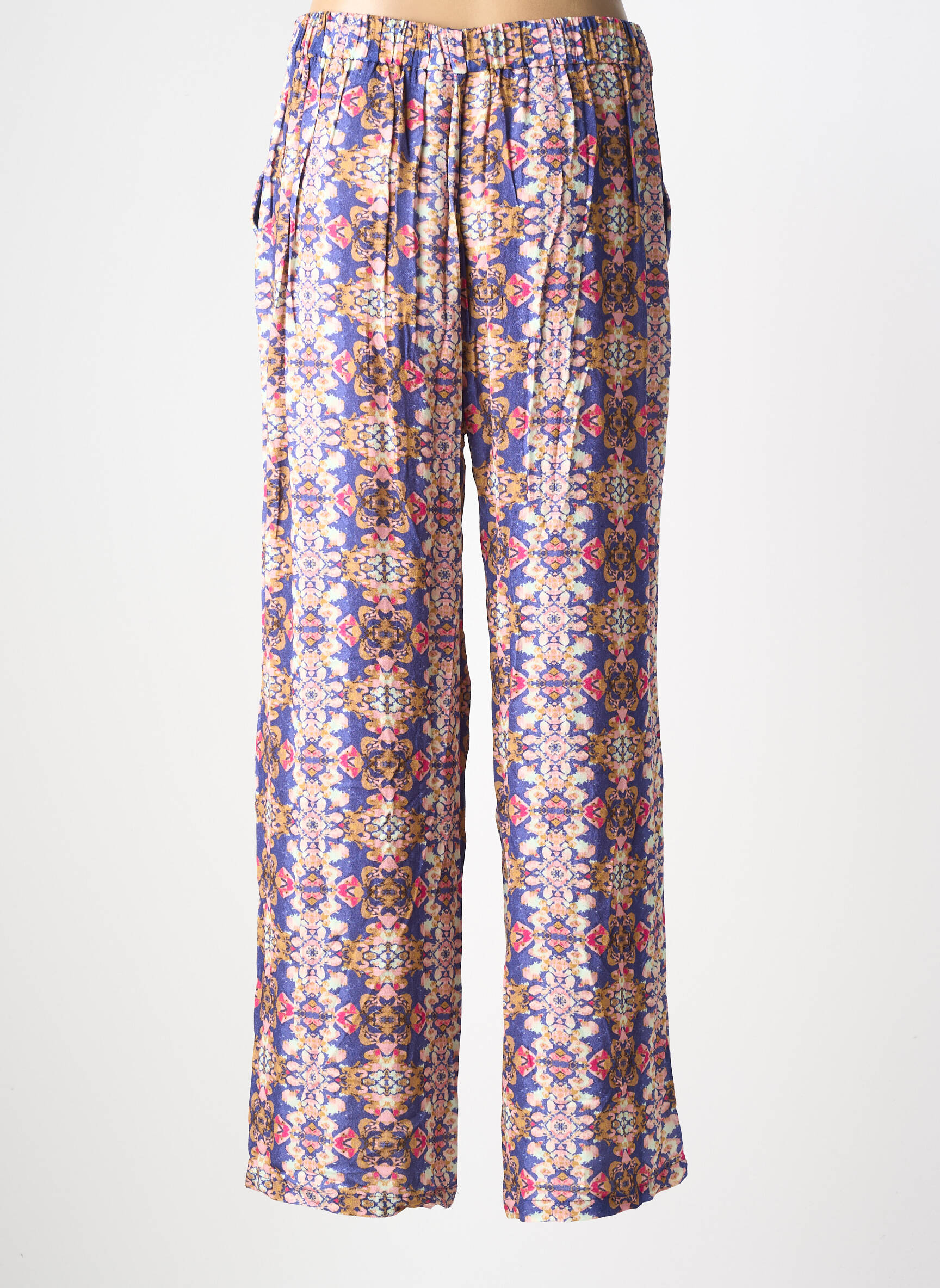Pantalon droit tissage crêpe taille normale violet ONLY femme